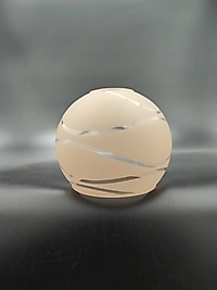 KÜÇÜK AVİZE CAMI.YUVARLAK,SUYOLU,SOMON RENKTE(Çap:10.00cm-Duy yuvası:3.00cm)Mum ampule uygundur (E.14)